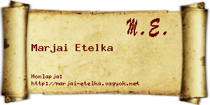 Marjai Etelka névjegykártya